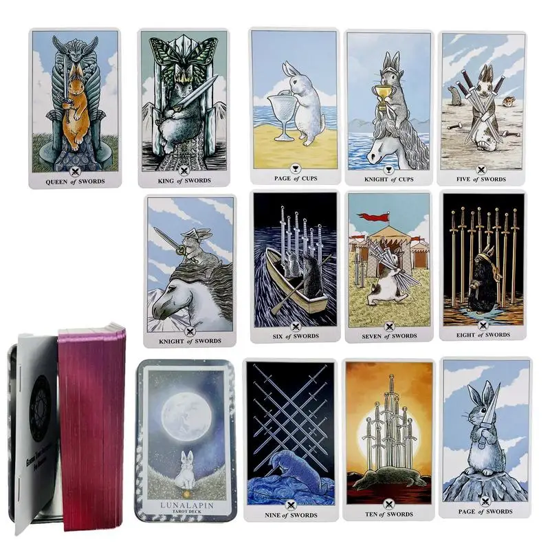 

Rune Oracle Cards English Version Bunny Tarot Deck Fate Tarot Family Party Prediction Divination Board Game Psychic Card
