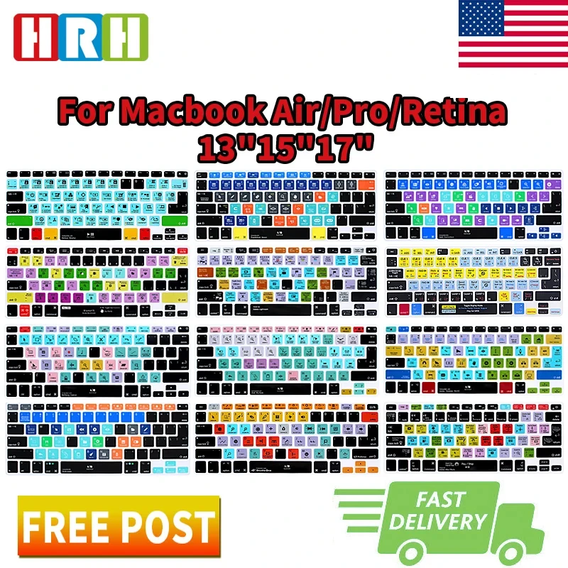 HRH Shortcuts Keyboard Cover Silicone Skin Protective Film For MacbookAirPro 13"15"17"A1466 A1369 A1278 A1286 A1502 A1425 A1398
HRH Shortcuts Keyboard Cover Silicone Skin Protective Film For MacbookAirPro 13"15"17"A1466 A1369 A1278 A1286 A1502 A1425 A1398