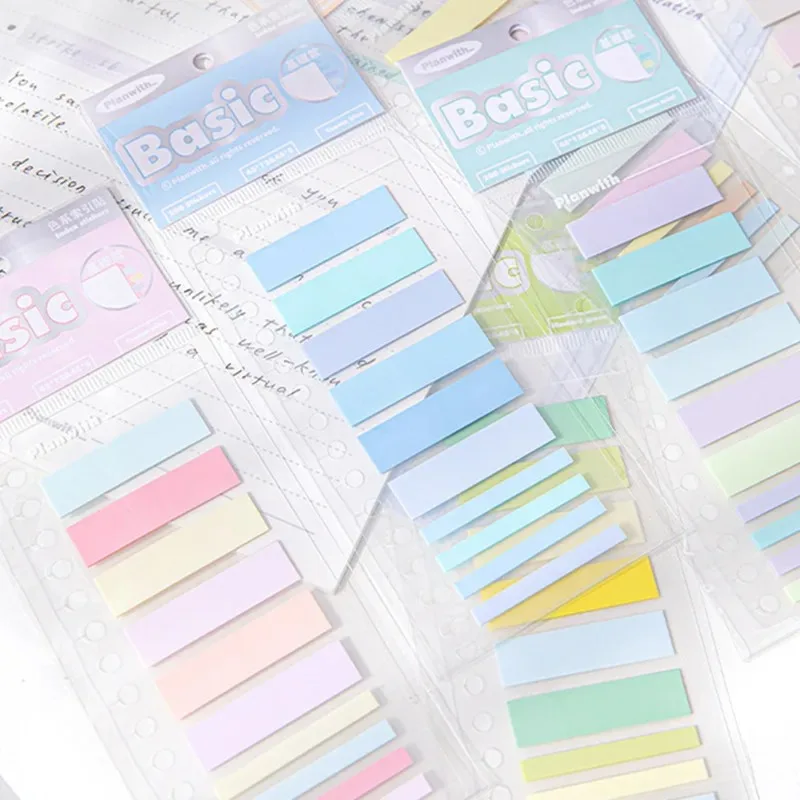 

200pcs Cute Macaron Cream Translucent Index Stickers Student Notebook Highlight Marker Sticker Scrapbook DIY Decorative Material