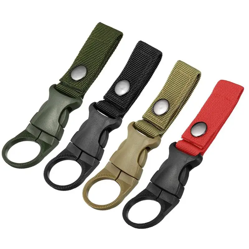 

clasp molle attach Buckle Holder tool webbing backpack Hanger Hook Carabiner Water Bottle clip hang camp hike outdoor Quickdraw