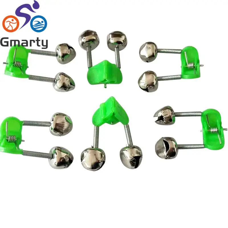 

10PCS Fishing Bite Alarms Fishing Rod Bell Rod Clamp Tip Clip Bells Ring Green ABS Fishing Accessory Outdoor Metal