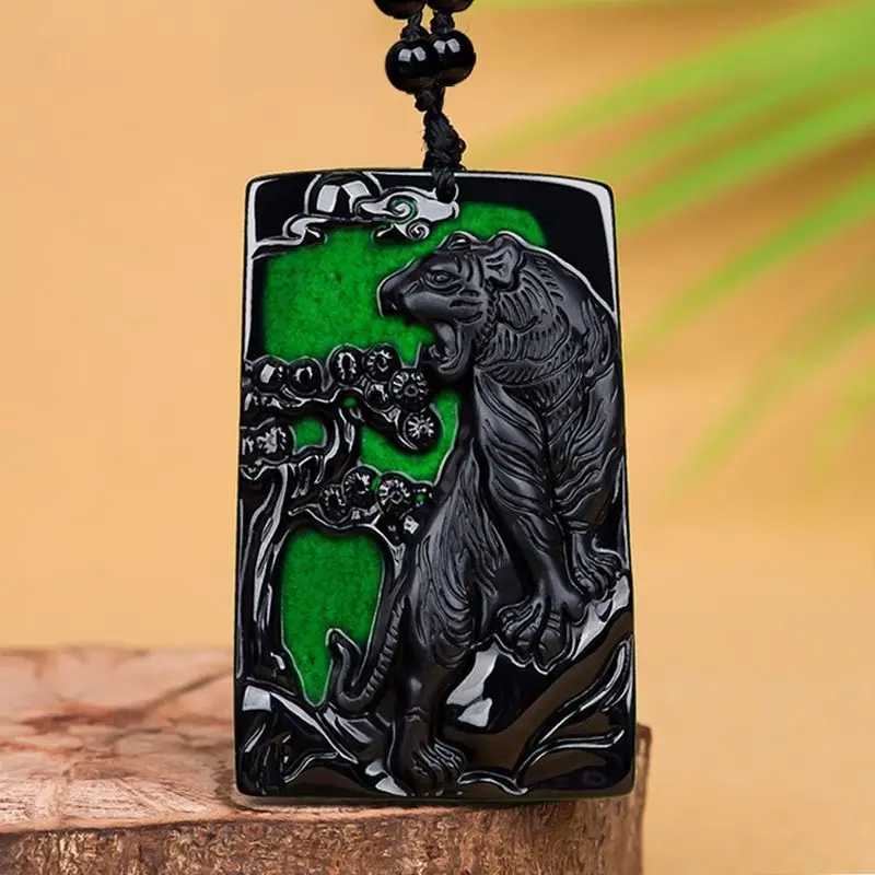 Natural Jade Pendant A Mocui Tiger Brand Jade Pendant Ice Type Pendant Mountain Tiger Men's and Women's Jade Necklace
Natural Jade Pendant A Mocui Tiger Brand Jade Pendant Ice Type Pendant Mountain Tiger Men's and Women's Jade Necklace