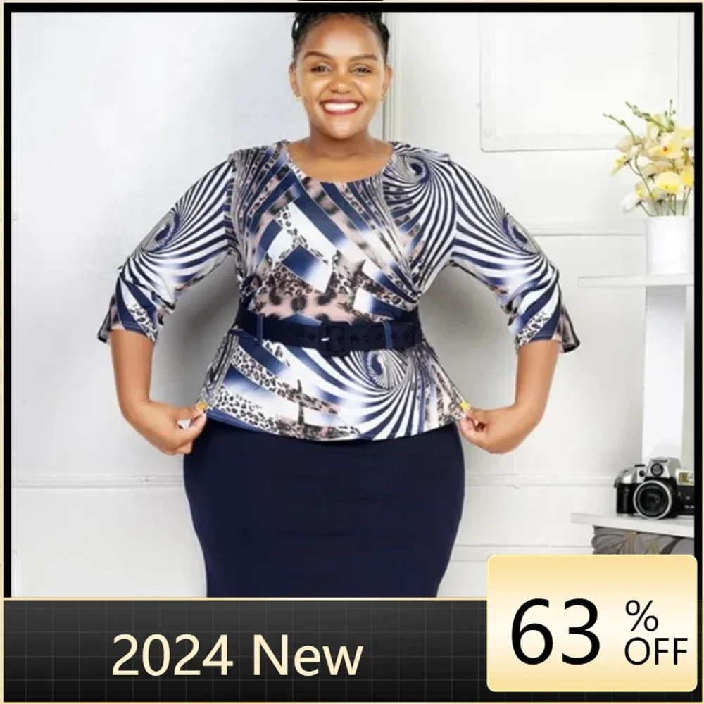 

African Women Plus Size Print Two Pieces Sets Top And Skrit African Clothes For Women African Clothing Spring Autumn Elegent