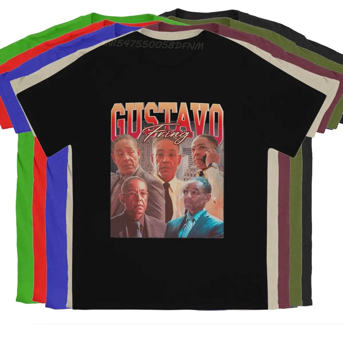 

GUSTAVO FRING Vintage 90s Rap Style T-shirts Men's Pure Cotton Harajuku T-Shirt Camisas Heisenberg Breaking Bad Tee Shirt