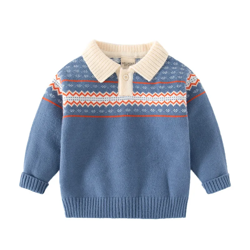 Boys' Casual Color Block Striped Long Sleeve Sweater Spring Autumn Stylish Polo Collar Knitted Pullover Knitwear 2-7 Years Old
Boys' Casual Color Block Striped Long Sleeve Sweater Spring Autumn Stylish Polo Collar Knitted Pullover Knitwear 2-7 Years Old