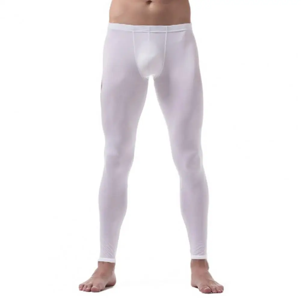

Long Jonhs Men's Silky Smooth Slim Fit High Elastic Long Johns with U Convex Bulge Pouch Soft Breathable Mid Waist for Fall