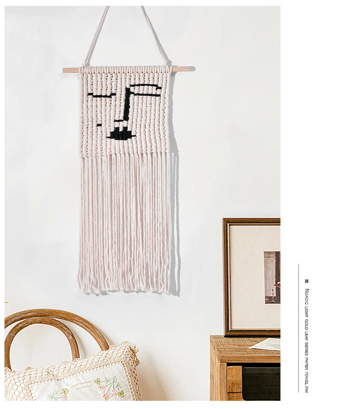 Nordic Cotton Rope Wall Hanging - 70x38cm Handwoven Decor 5 S3d99271bc3194579a007b94a4d76c006b