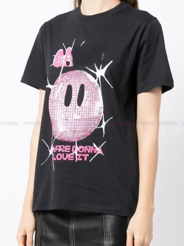 Женская Винтажная футболка с круглым вырезом, хлопковая футболка с коротким рукавом и принтом, Роскошный дизайнерский брендовый Топ, одежда для лета, 2024
Женская Винтажная футболка с круглым вырезом, хлопковая футболка с коротким рукавом и принтом, Роскошный дизайнерский брендовый Топ, одежда для лета, 2024