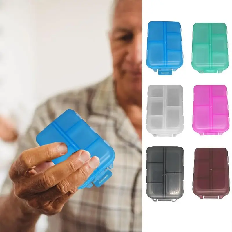 

Pill Organizer Box Portable 10 Grid Medicine Containers Vitamin Supplement Fish Oils Tablet Storage Holder Capsules Pill Case
