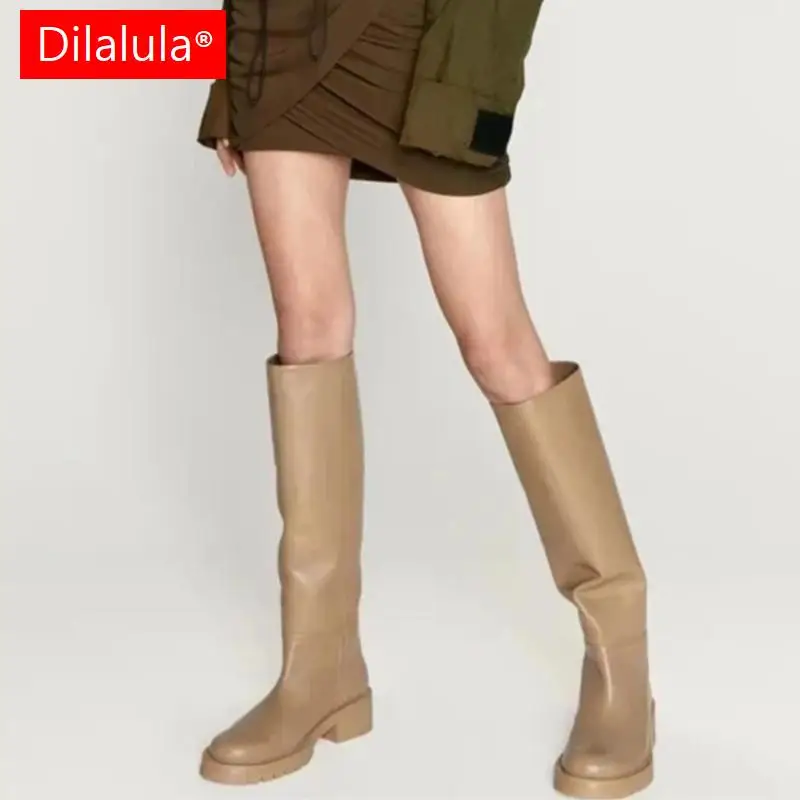Dilalula 2023 Ins Fashion Women Knee High Boots Full Cow Leather Warm Flats Thick High Heels Motorcycle Boots Woman Lady Shoes
Dilalula 2023 Ins Fashion Women Knee High Boots Full Cow Leather Warm Flats Thick High Heels Motorcycle Boots Woman Lady Shoes