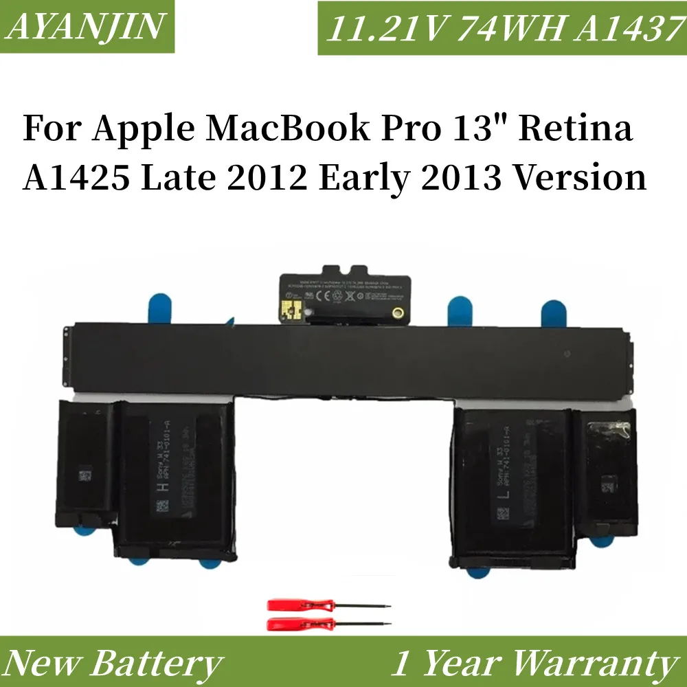 Новый аккумулятор 11,21 в 74 Вт/ч A1437 для Apple MacBook Pro 13 "Retina A1425 конец 2012 ранняя версия 2013
Новый аккумулятор 11,21 в 74 Вт/ч A1437 для Apple MacBook Pro 13 "Retina A1425 конец 2012 ранняя версия 2013