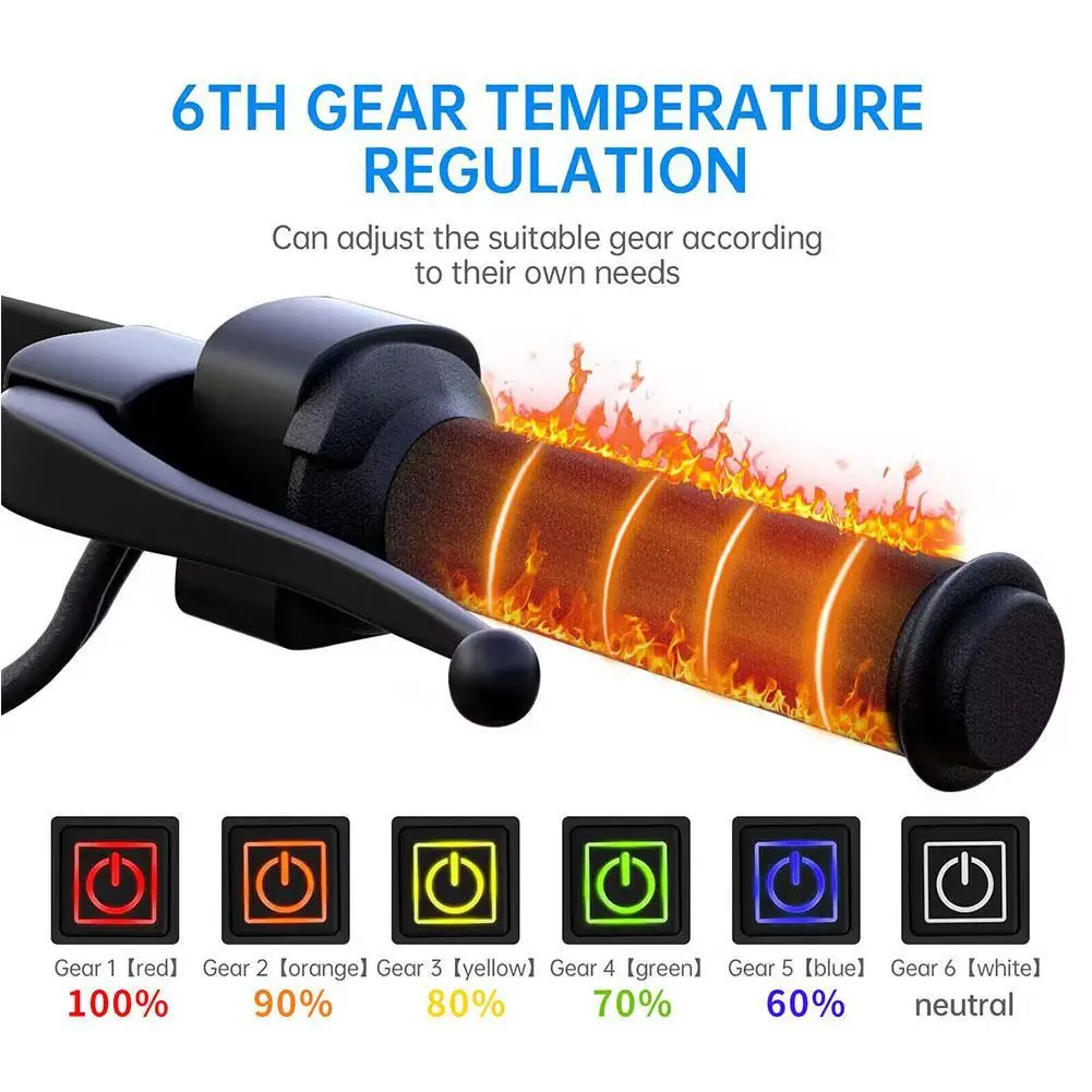 Motorcycle Heated Grips 6 Gear Heating Handlebars USB Temperature Adjustable Electric Scooter Bicycle Warming Accessories
Motorcycle Heated Grips 6 Gear Heating Handlebars USB Temperature Adjustable Electric Scooter Bicycle Warming Accessories