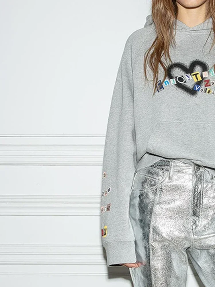 Zadigant 2023 Autumn Winter New Women Love Letters Printing Embroidery Rhinestone Inner Fleece Hooded
Zadigant 2023 Autumn Winter New Women Love Letters Printing Embroidery Rhinestone Inner Fleece Hooded