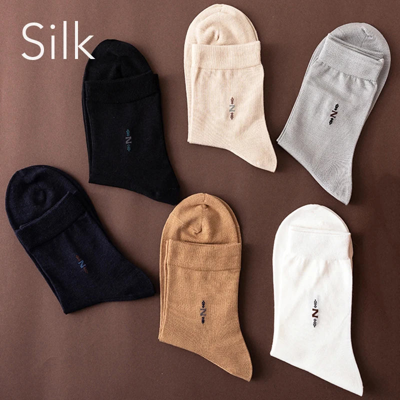 5 Pairs Men's Solid Color 80% Mulberry Silk Comfortable Business Socks Casual Breathable Mid-tube Socks Healthy Boneless Socks
5 Pairs Men's Solid Color 80% Mulberry Silk Comfortable Business Socks Casual Breathable Mid-tube Socks Healthy Boneless Socks