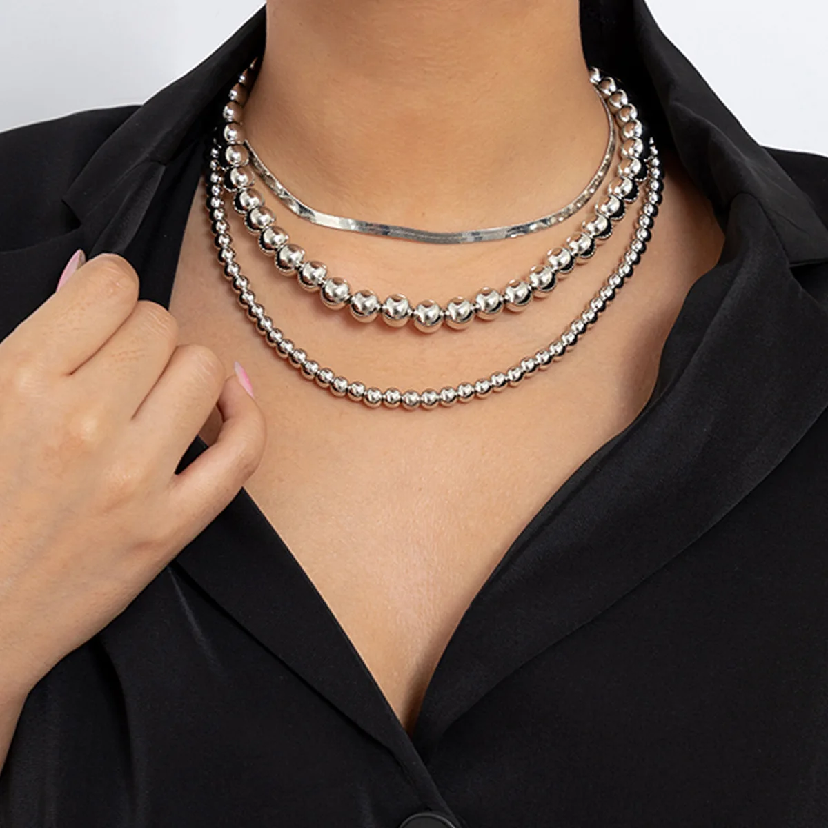 Punk Multilayer Flat Snake Chain Necklace Women Vintage Gold Color Metal Beads Beaded Necklaces Girls Party Fashion Jewelry
Punk Multilayer Flat Snake Chain Necklace Women Vintage Gold Color Metal Beads Beaded Necklaces Girls Party Fashion Jewelry