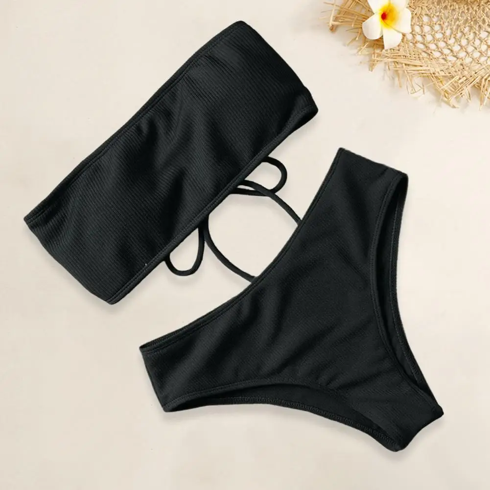 1 Set Women Beach Suit With Chest Pad No Underwire Elastic High Waist Two-piece Set Bandeau Swimming Trunks Split Bikini Set
1 Set Women Beach Suit With Chest Pad No Underwire Elastic High Waist Two-piece Set Bandeau Swimming Trunks Split Bikini Set