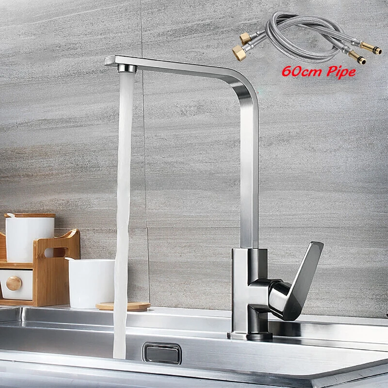 Kitchen Sink Faucet Hot and Cold Water Faucet 360 Degree Swivel Kitchen Rotatable Sink Faucet with 2 Water Inlet Pipes
Kitchen Sink Faucet Hot and Cold Water Faucet 360 Degree Swivel Kitchen Rotatable Sink Faucet with 2 Water Inlet Pipes
