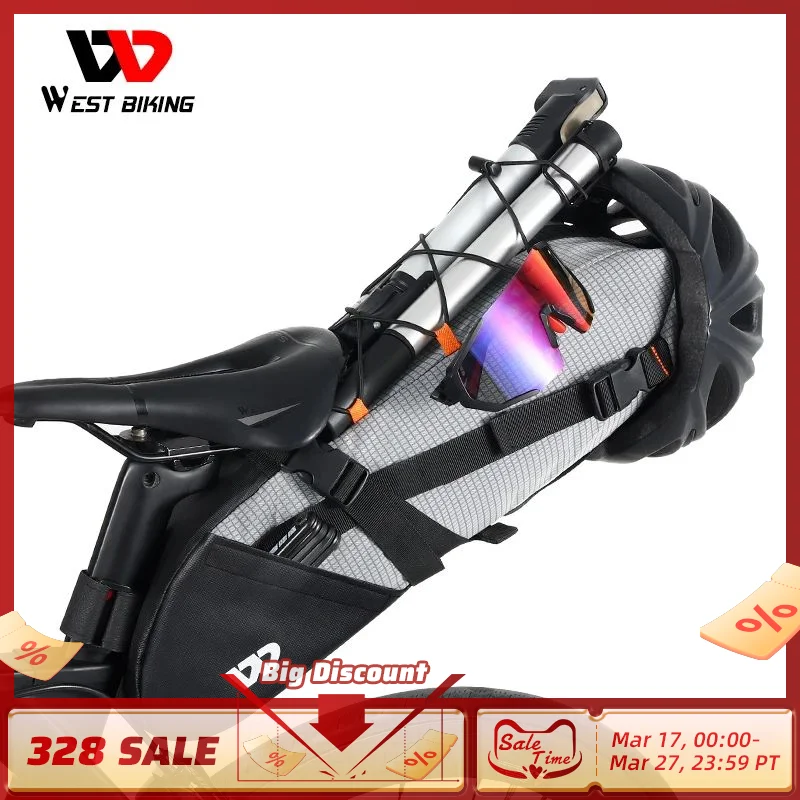 WEST BIKING Waterproof Bicycle Saddle Bag 10L Large Capacity Foldable Bike Rear Bag Cycling MTB Trunk Pannier Bicycle Travel Bag
WEST BIKING Waterproof Bicycle Saddle Bag 10L Large Capacity Foldable Bike Rear Bag Cycling MTB Trunk Pannier Bicycle Travel Bag