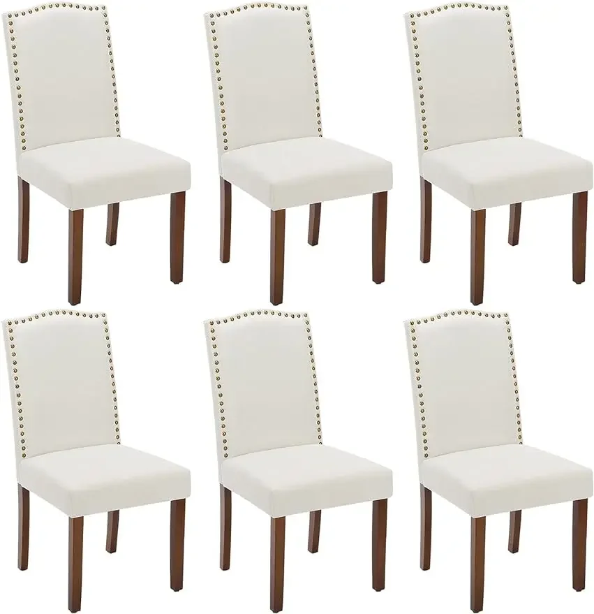 Dumos Dining Set Of 6, Fabric Room , Upholstered Parsons With Nailhead Trim And Wood Legs,
Dumos Dining Set Of 6, Fabric Room , Upholstered Parsons With Nailhead Trim And Wood Legs,