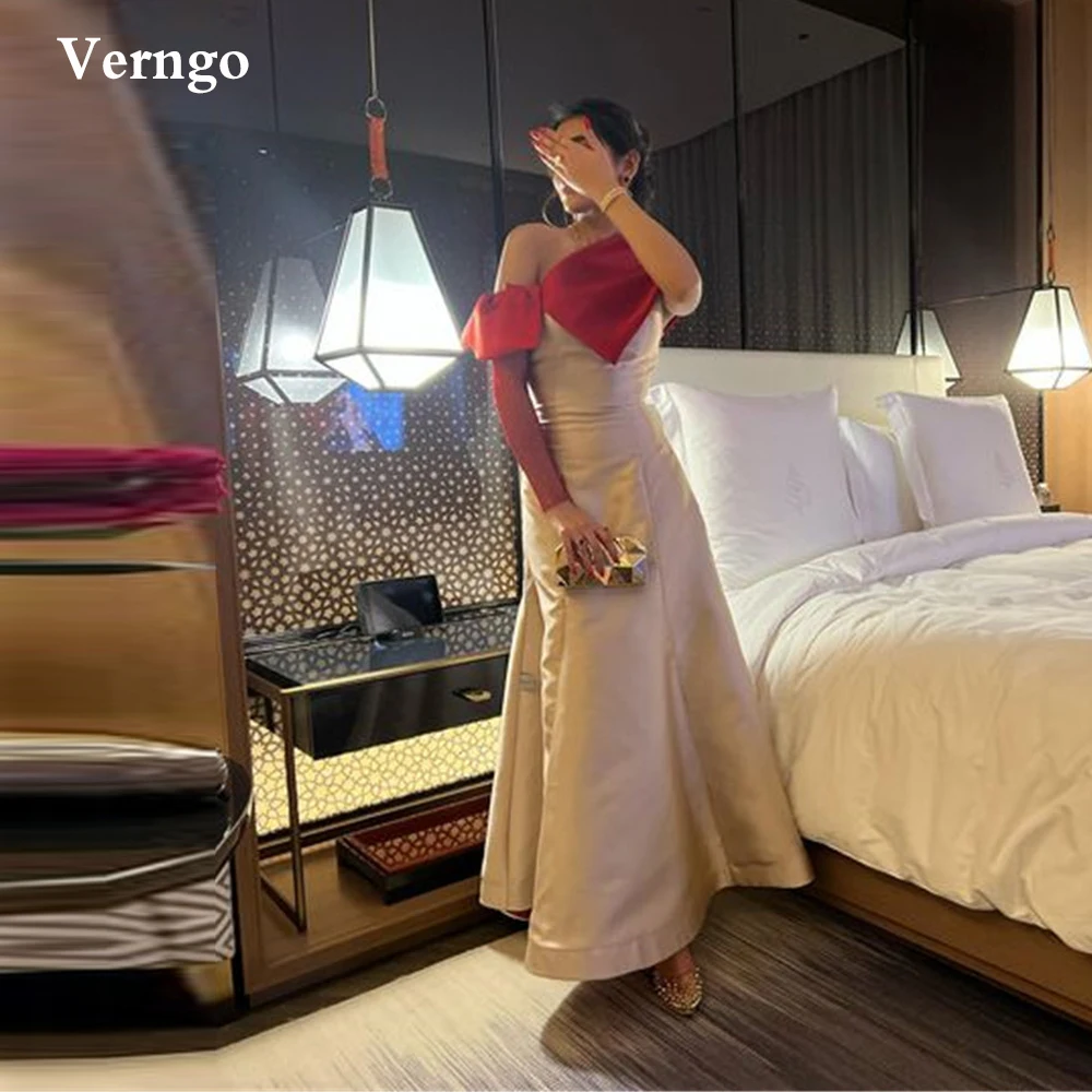 Verngo Vintage Saudi Arabic Women Formal Evening Dresses One Long Sleeve Taffeta Ankle Length Prom Dress Bride Guest Dress
Verngo Vintage Saudi Arabic Women Formal Evening Dresses One Long Sleeve Taffeta Ankle Length Prom Dress Bride Guest Dress