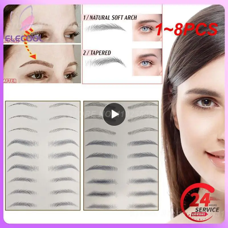

1~8PCS Eyebrow Tattoo Precise Hair-like Easy To Apply Waterproof Authentic Water-based Hair-like Eyebrow Tattoo Convenient