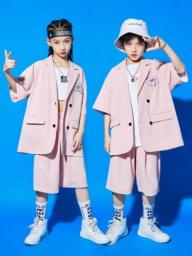 Children Jazz Dance Costume Hip Hop Clothes Pink Suit Short Sleeves Boys Girls Modern Concert Performance Stage Outfit DNV16995
Children Jazz Dance Costume Hip Hop Clothes Pink Suit Short Sleeves Boys Girls Modern Concert Performance Stage Outfit DNV16995