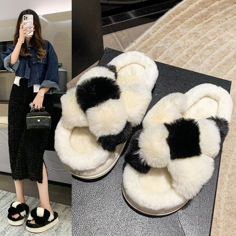 Зимние плюшевые тапочки, Нескользящие, устойчивые к холоду, утолщенные теплые хлопковые тапочки, удобная домашняя обувь на мягкой подошве, плоская подошва ZJ83 
Зимние плюшевые тапочки, Нескользящие, устойчивые к холоду, утолщенные теплые хлопковые тапочки, удобная домашняя обувь на мягкой подошве, плоская подошва ZJ83