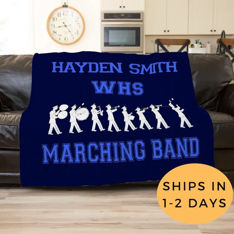 Marching Band Blanket, Marching Band Gifts, High School Graduation Gift, College Grad Gift, Personalized Name Blanket, Stadium T
Marching Band Blanket, Marching Band Gifts, High School Graduation Gift, College Grad Gift, Personalized Name Blanket, Stadium T