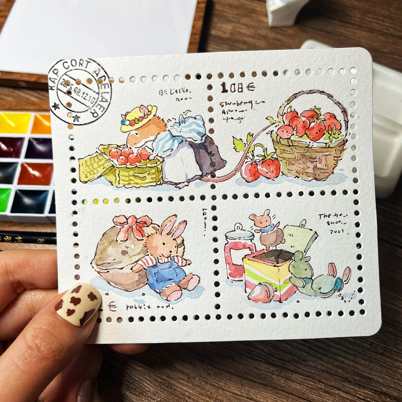 20 Sheets 300g/m2 Blank Bookmark Watercolor Paper 100% Cotton Artist Paper Cute Portable Drawing Sketching Painting Art Supplies
20 Sheets 300g/m2 Blank Bookmark Watercolor Paper 100% Cotton Artist Paper Cute Portable Drawing Sketching Painting Art Supplies