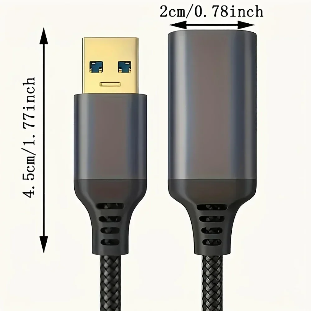 Data Extension Cable USB 3.0 0.5/1/2/3/5M Nylon Braided Male To Female Transmission Cord Computer Camera Printer Extension Wire Data Extension Cable USB 3.0 0.5/1/2/3/5M Nylon Braided Male To Female Transmission Cord Computer Camera Printer Extension Wire