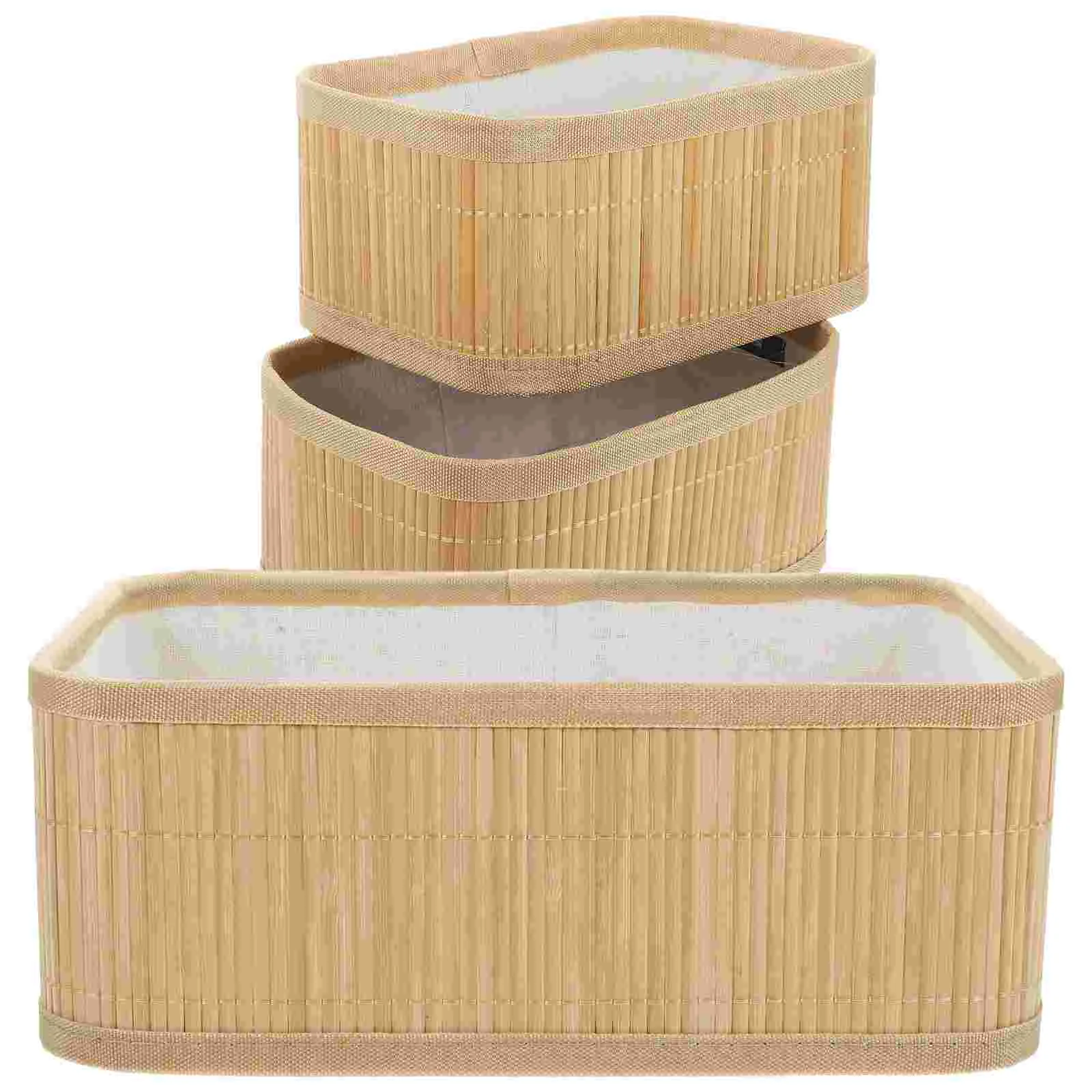 3 Pcs Desk Organizer Grocery Basket Bamboo Storage Snack Bins Handwoven Desk Weaving Multipurpose
3 Pcs Desk Organizer Grocery Basket Bamboo Storage Snack Bins Handwoven Desk Weaving Multipurpose