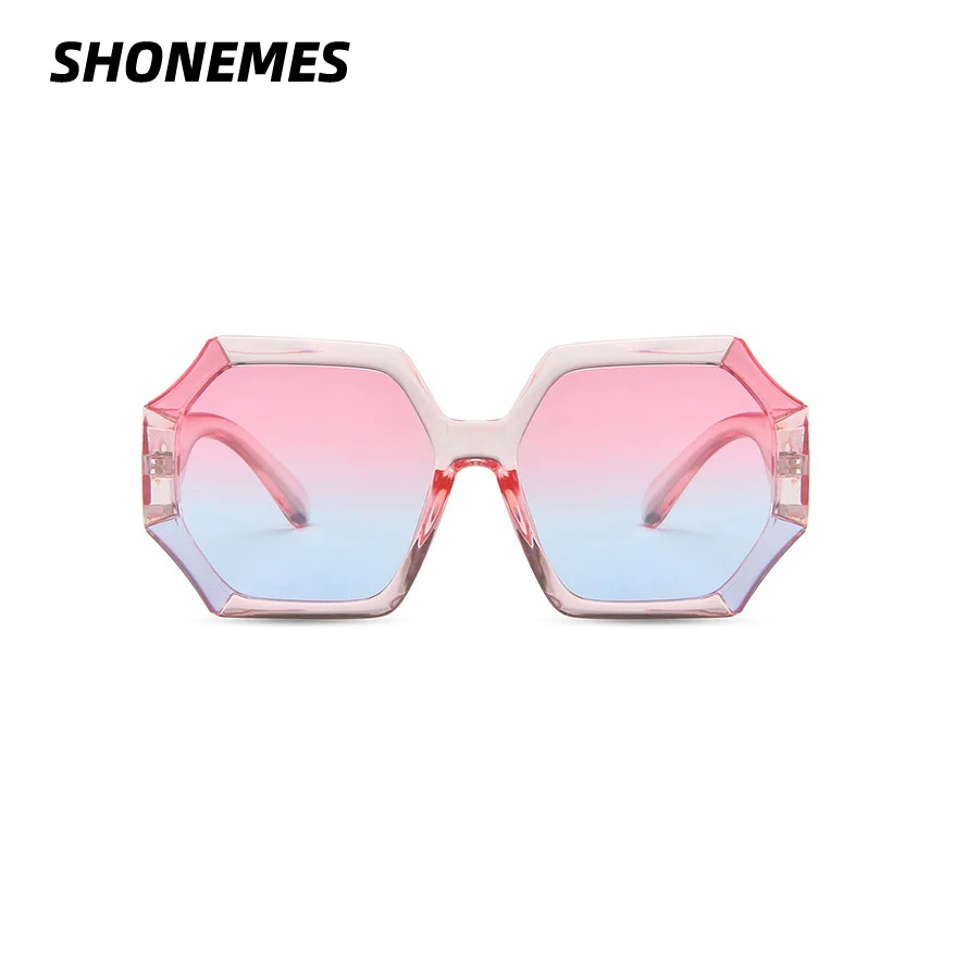 

SHONEMES Polygon Sunglasses Women Men Oversized Sun Glasses Big Frame Outdoor Mix Color Shades for Unisex