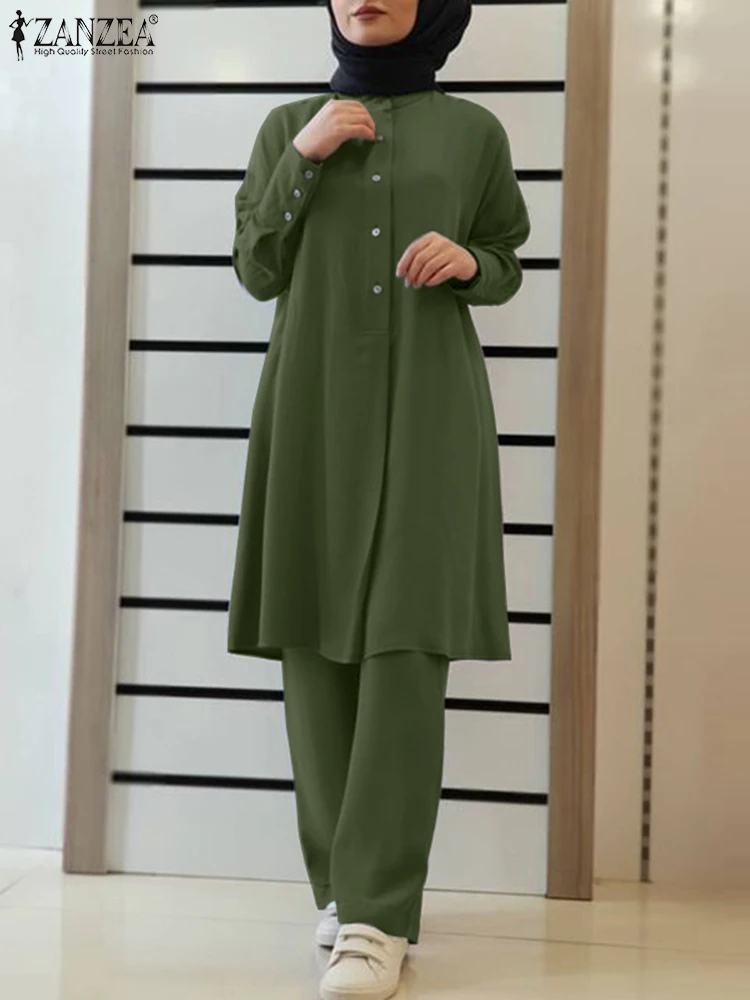 2023 ZANZEA Solid Muslim Matching Sets 2pcs Long Sleeve Blouse Pants Sets Elegant Stylish Casual Tracksuits Ramadan Abaya Hijab
2023 ZANZEA Solid Muslim Matching Sets 2pcs Long Sleeve Blouse Pants Sets Elegant Stylish Casual Tracksuits Ramadan Abaya Hijab