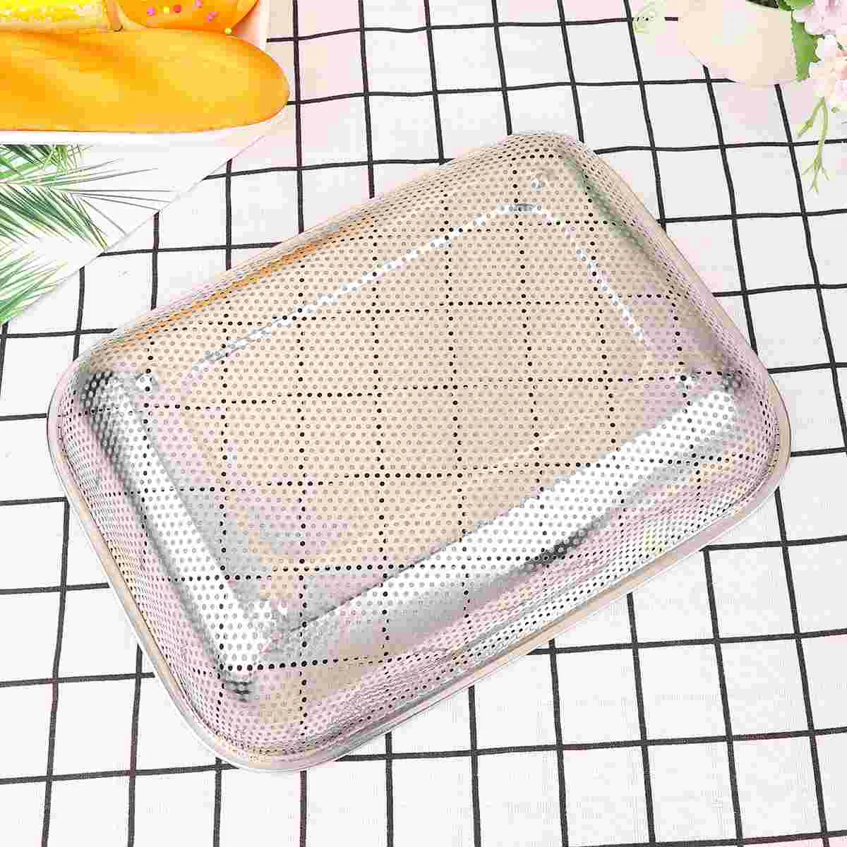 Rectangle Stainless Steel Drain Basket Rice Sieve Fruit and Vegetable Basket Multi-purpose Drain Basket for Kitchen (Silver)
Rectangle Stainless Steel Drain Basket Rice Sieve Fruit and Vegetable Basket Multi-purpose Drain Basket for Kitchen (Silver)