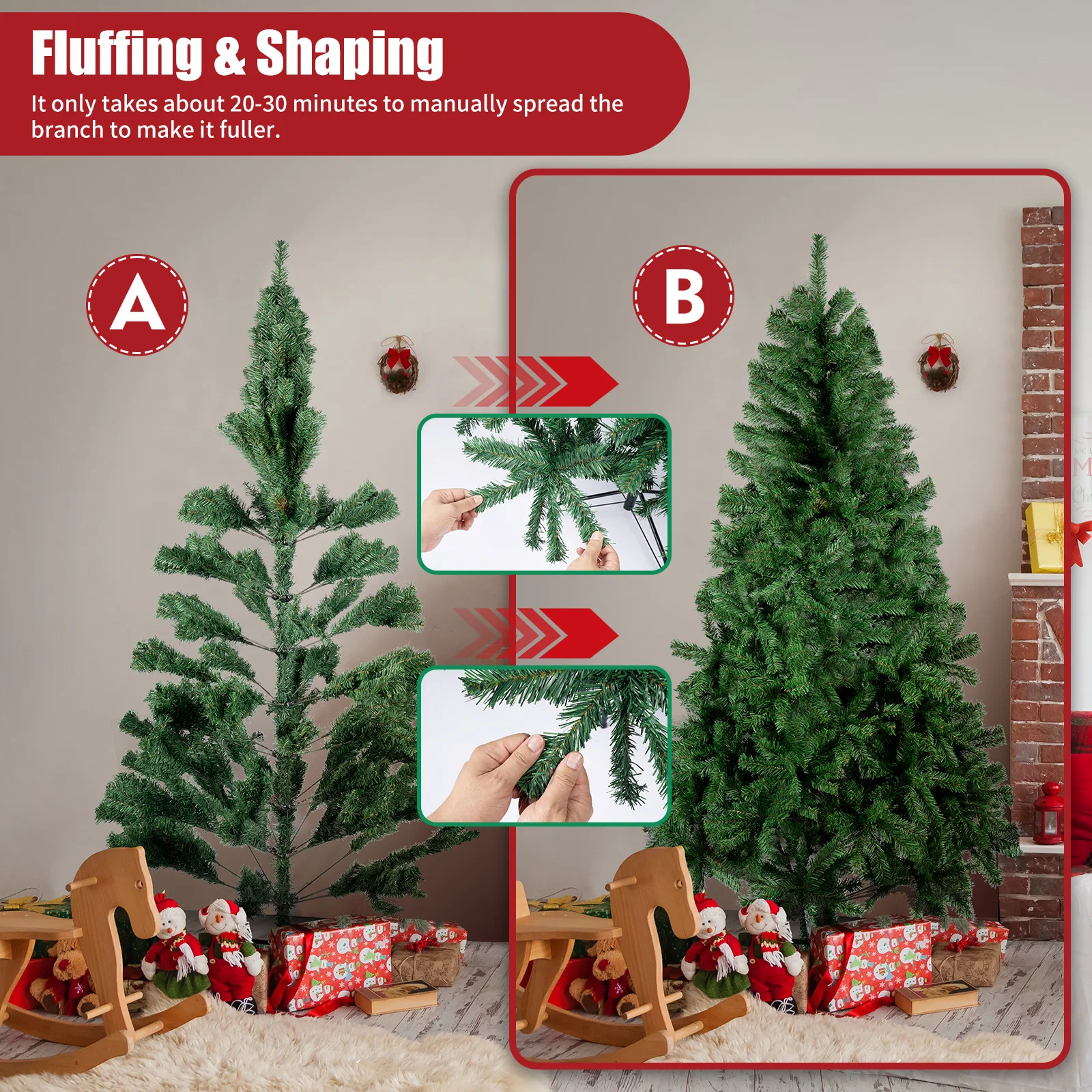 6.5ft Premium Artificial Christmas Tree - 850 Branch Tips Easy Assemble for Home, Office, Party Decoration
6.5ft Premium Artificial Christmas Tree - 850 Branch Tips Easy Assemble for Home, Office, Party Decoration