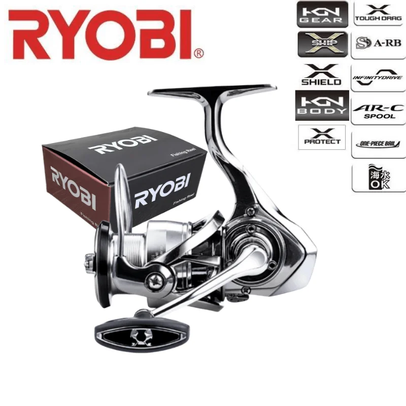 

New RYOBI spinning Reel 12+1BB stainless steel bearing 5:5:1 screw in rocker arm EVA grip RYOBI Fishing Reel 15KG Max Drag