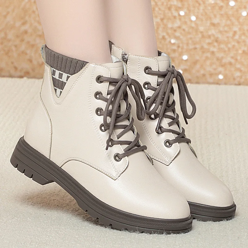Real Soft Leather Thick Soled Ankle For Women In Spring Autumn Flat Short Boots In Winter With Cashmere Warm Cotton Martin Boot
Real Soft Leather Thick Soled Ankle For Women In Spring Autumn Flat Short Boots In Winter With Cashmere Warm Cotton Martin Boot