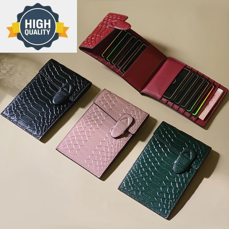 

Designer Womens Fashion Cardholders Rfid Protection Credit Case Serpentine Genuine Leather Billfold Holder Wallet 2023