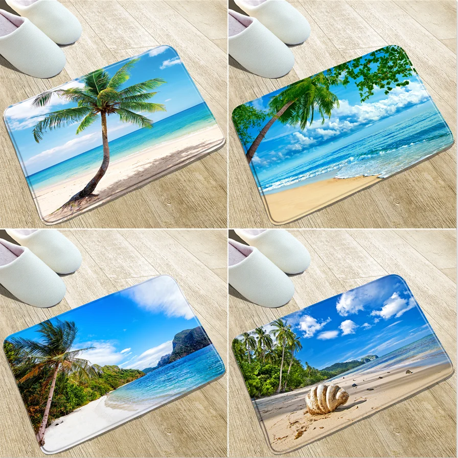 Ocean Landscape Bathroom Mat Sky Beach Palm Trees Doorway Kitchen Absorbent Non-Slip Carpets Flannel Home Decoration Products
Ocean Landscape Bathroom Mat Sky Beach Palm Trees Doorway Kitchen Absorbent Non-Slip Carpets Flannel Home Decoration Products