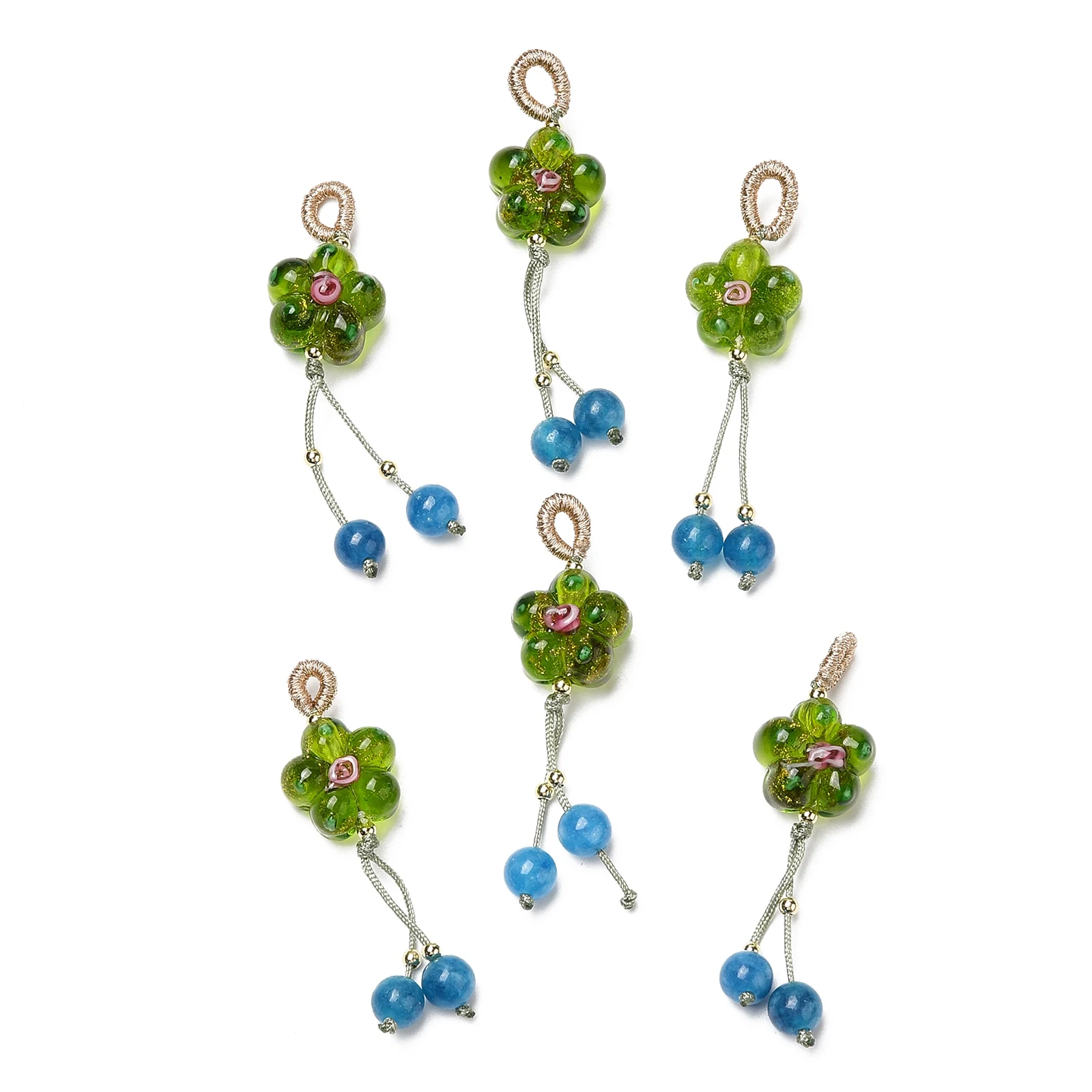 20pcs Handmade Lampwork Flower Pendant Decorations Round Tassel Charms Ornament Key Chain Mobile Phone Charm Strap
20pcs Handmade Lampwork Flower Pendant Decorations Round Tassel Charms Ornament Key Chain Mobile Phone Charm Strap