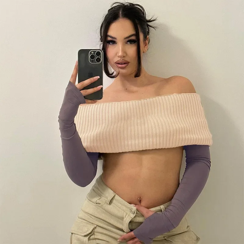 Streetwear Autumn Winter Contrast Color Women T-shirt Sexy Crop Tops Clothes Bodysuit Y2k Clothing Two-piece Goth Girl Harajuku
Streetwear Autumn Winter Contrast Color Women T-shirt Sexy Crop Tops Clothes Bodysuit Y2k Clothing Two-piece Goth Girl Harajuku