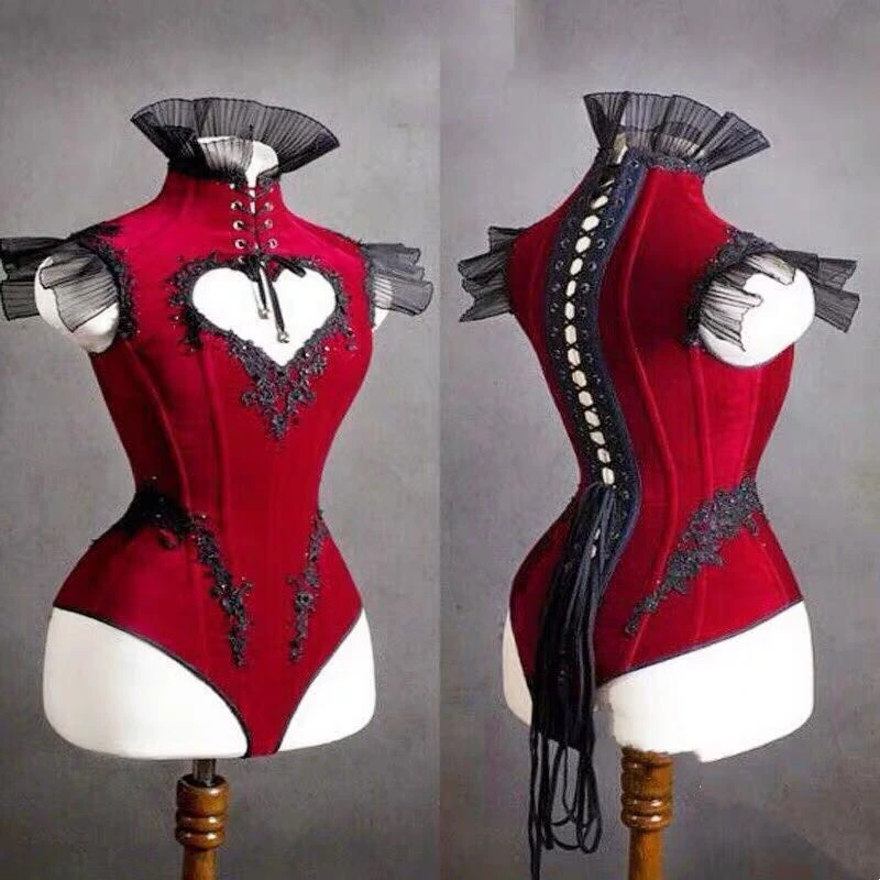 

Red Sexy Hollow Out Bodysuit Singer Dancer Stage Costume Party Festival Rave Outfit Drag Queen Clothing Dj Ds Clubwear