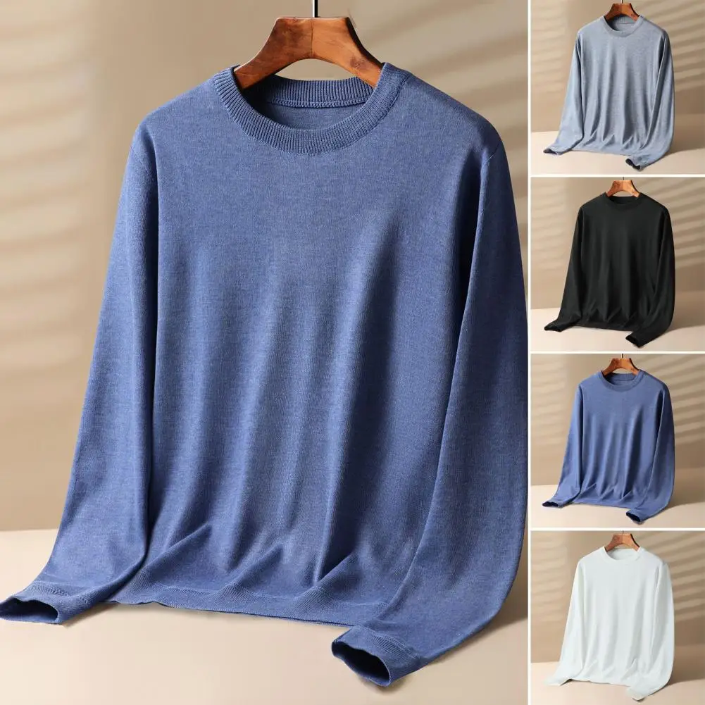 Casual Men Sweater Solid Color Knitted Round Neck Long Sleeve Pullover Elastic Anti-shrink Anti-pilling Casual Base Sweater Tops
Casual Men Sweater Solid Color Knitted Round Neck Long Sleeve Pullover Elastic Anti-shrink Anti-pilling Casual Base Sweater Tops
