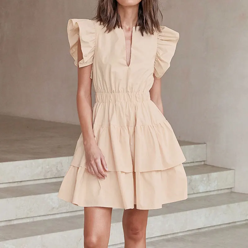 2022 High Quality Women Cotton Dress Flying Sleeve V-Neck A-Line Casual Dresses Vestidos Ladies Summer Dress Lovely Short Skirts
2022 High Quality Women Cotton Dress Flying Sleeve V-Neck A-Line Casual Dresses Vestidos Ladies Summer Dress Lovely Short Skirts