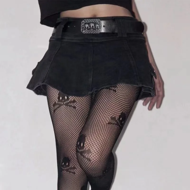 

Ins Harajuku Low Waist Mini Pant Skirt with Belt Women Sexy Black Sashes Denim Skirts Female Punk Grunge Clubwear Mujer