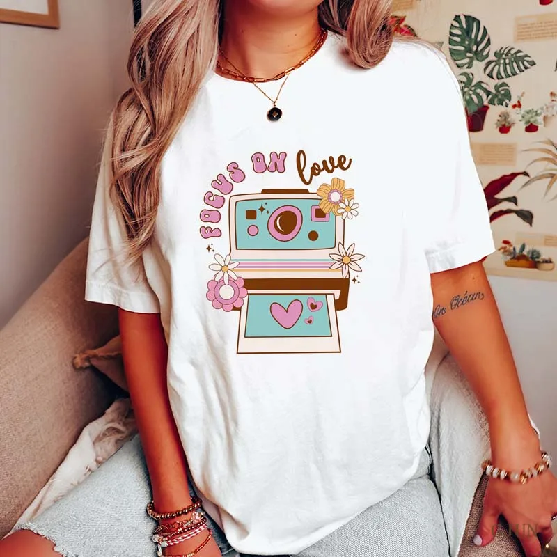 Women's Cotton T-shirt Fashion Focus Love Graphic T Shirts Summer Short Sleeve Female Tee Tops Woman Tshirt Clothing
Women's Cotton T-shirt Fashion Focus Love Graphic T Shirts Summer Short Sleeve Female Tee Tops Woman Tshirt Clothing