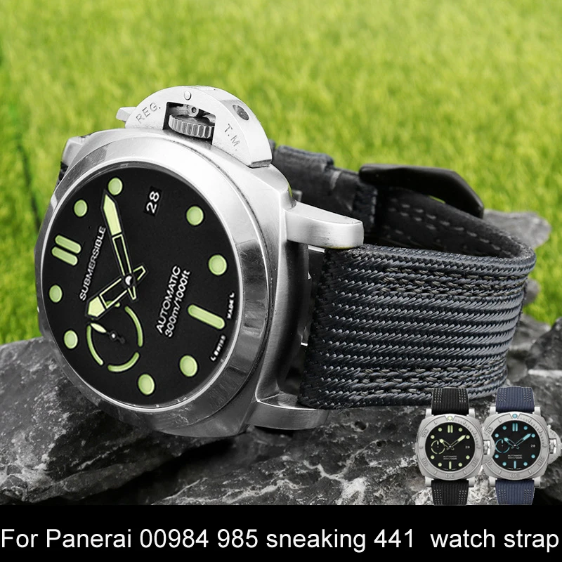 Ремешок нейлоновый брезентовый для часов Panerai 00984 985 sneaking 441 series, 24 мм 26 мм
Ремешок нейлоновый брезентовый для часов Panerai 00984 985 sneaking 441 series, 24 мм 26 мм