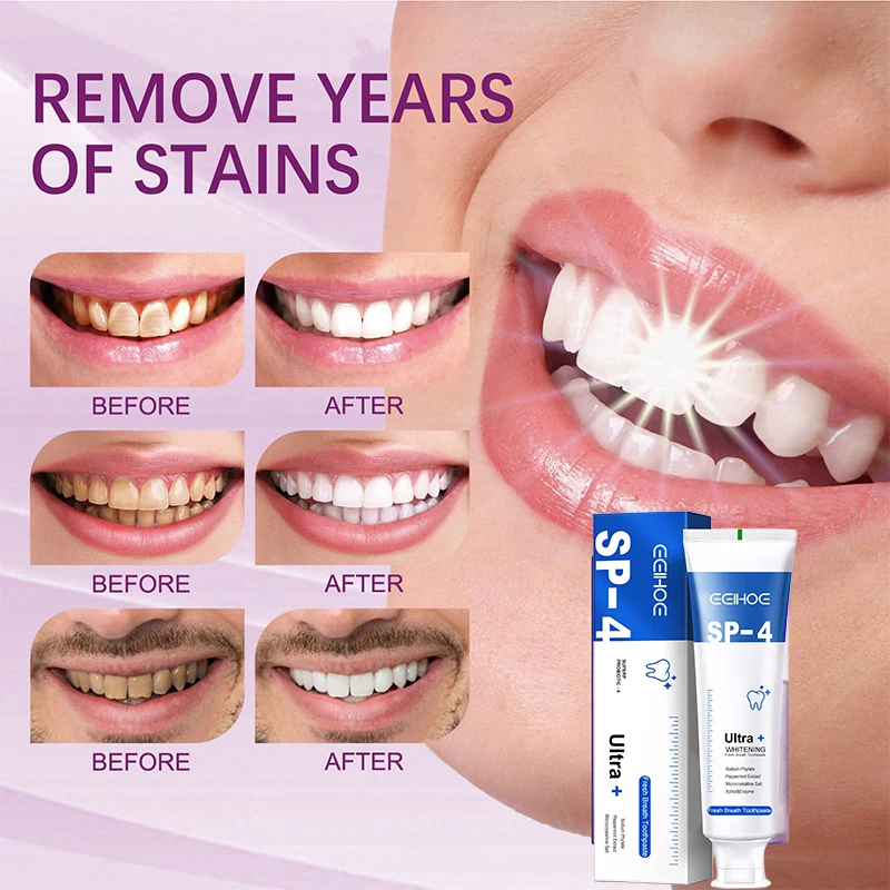 

Probiotic Toothpaste Teeth Whitening Products Quickly Tooth Oral Cleaning Caries Toothpaste Tartar Removal Dental Bleach 120g