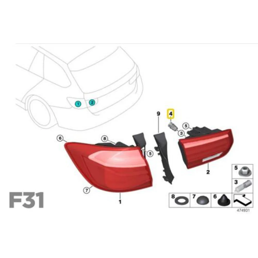 Tail Lamp Socket Rear Lamp Socket Car Accessories 1pc 63117407330 Black Plug-and-play For BMW 3 5 7 Series Durable
Tail Lamp Socket Rear Lamp Socket Car Accessories 1pc 63117407330 Black Plug-and-play For BMW 3 5 7 Series Durable