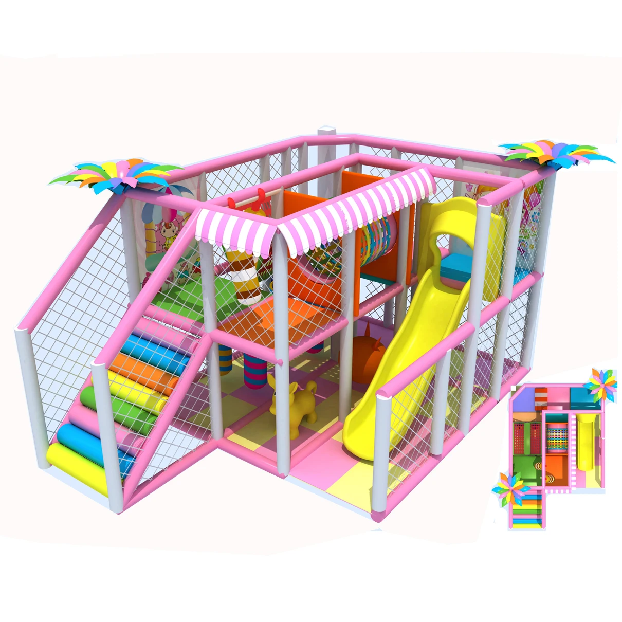 

YLWCNN Amusement Indoor Play Park Candy Maze Structure Soft playground Park Kids Toy Game Equipment Small Pink Playground